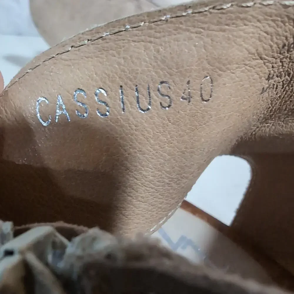 Miz Mooz Cassius Womens Linen Leather Zipper Heeled Sandals Shoes Al40 US 9-9.5 - Picture 10 of 11